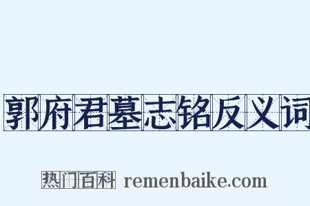 郭府君墓志铭反义词是什么意思的图片